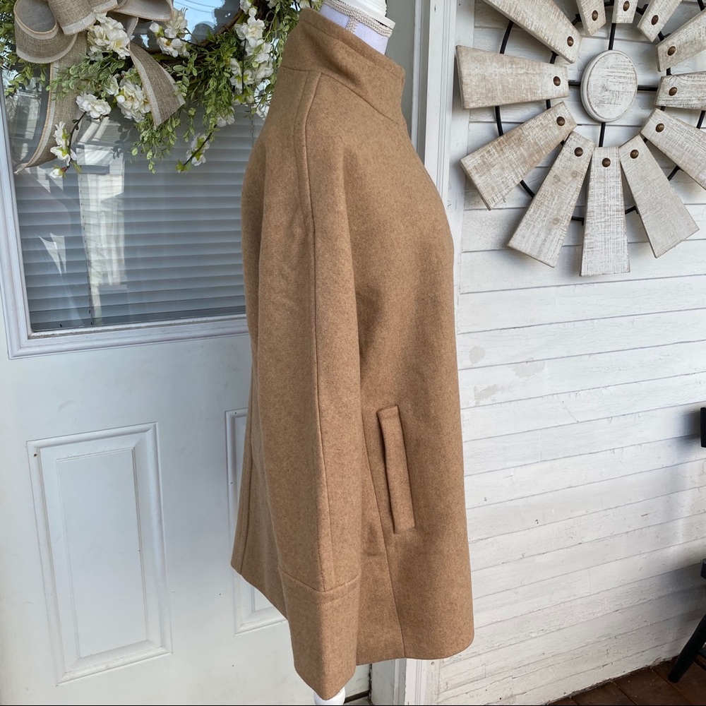 New! J Crew Wool Camel Stand Collar Winter Coat - Picture 10 of 15